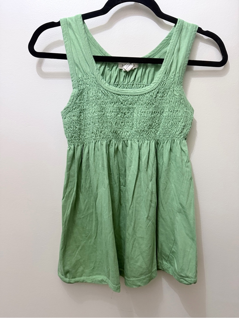 Y2K Brat Lime Green Seer Sucker Babydoll Shirt Tank XL Preppy Baddie Layers